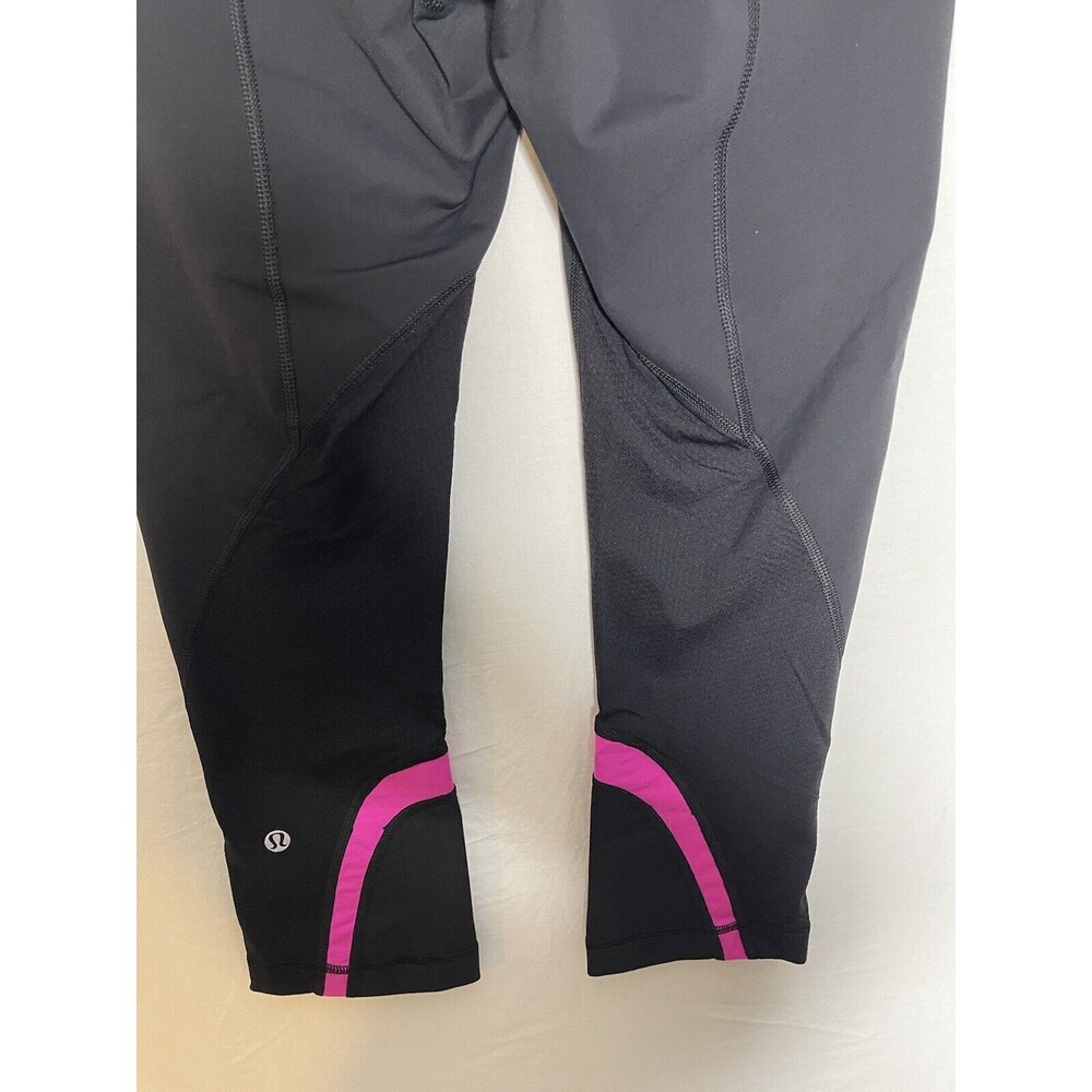 Lululemon Run: Inspire Crop II Size 8 Black Wee Are From Space Black Paris Pink - Picture 6 of 11